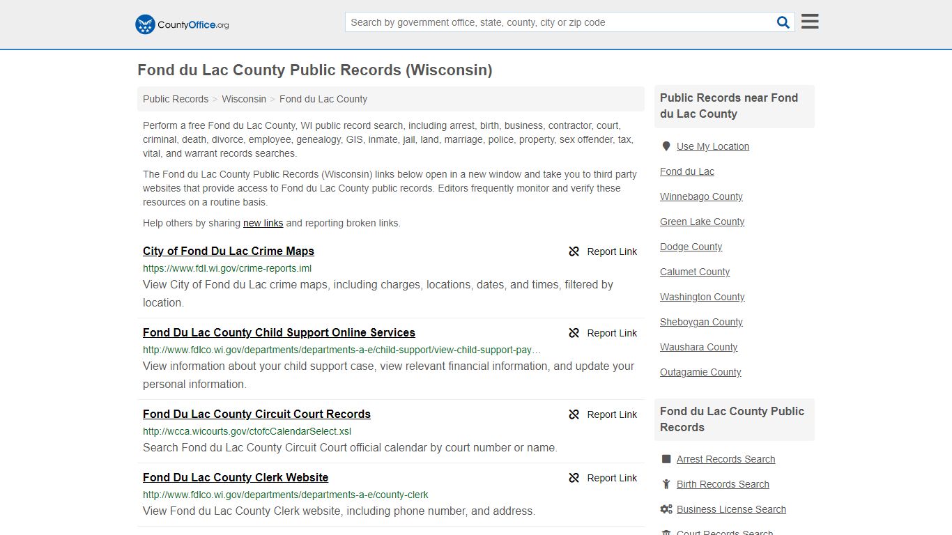 Public Records - Fond du Lac County, WI (Business ...